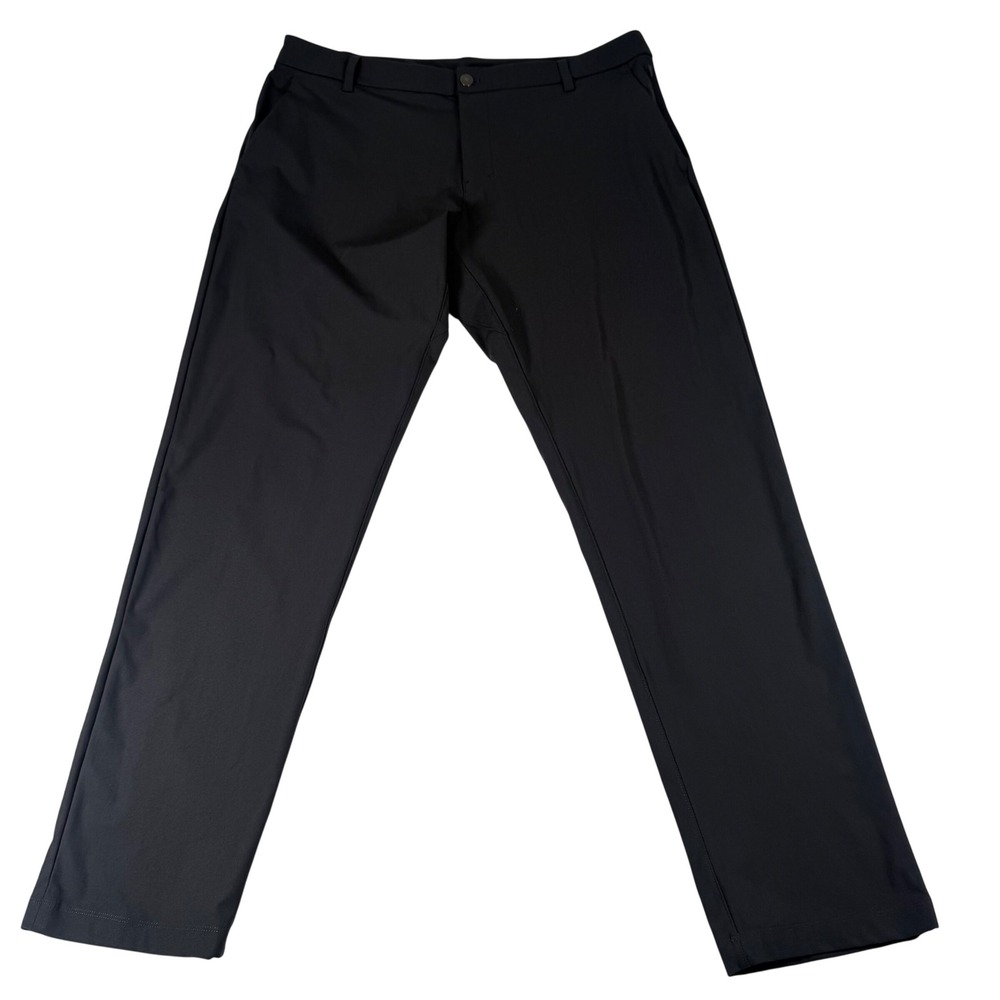 Lululemon Commission Slim Fit Pant Mens 38 Black Warpstreme Golf Luxury